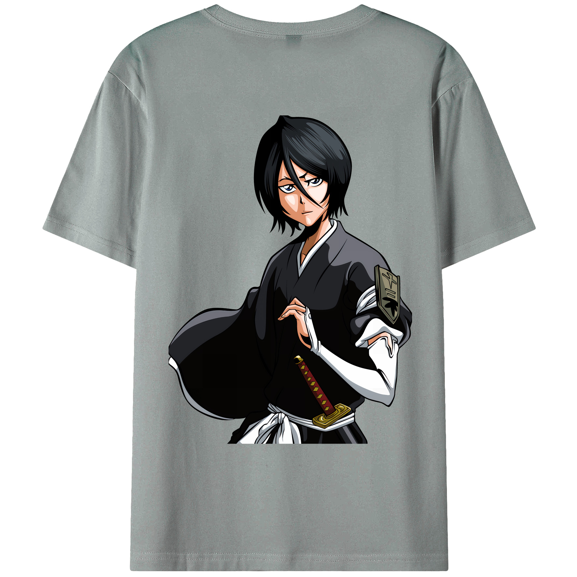 （画像用） ブリーチ 朽木ルキア BLEACH Kuchiki Rukia 綿100％ メンズ半袖Tシャツ（バックプリント） 通気性